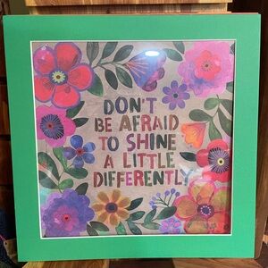 NATURAL LIFE FEARLESS Collection Framed 10x10” Inspirational Wall Print - Shine